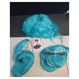 IMEYLE 47inch/120cm Long Green Straight Cosplay Wig with 2 Ponytail Peluca Verde Wigs with Bangs for Women Anime Outfit Lolita Wig with Green Pigtails Wigs for Halloween Party Costume+Hair Cap