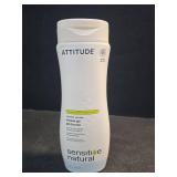 ATTITUDE Body Wash for Sensitive Skin with Oat, EWG Verified, Dermatologically Tested, Vegan, Extra Gentle, Unscented, 16 Fl Oz