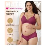 Intimate Portal Maternity Underwear Cotton Pregnancy Postpartum Panties Foldable Under the Bump Briefs 6 Pack Meadow L