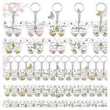 Remuuly 50 Pcs Christmas Christian Party Favor Mini Bible Verse Keychain Gifts Xmas Stocking Stuffers Religious Scripture Keychain (Butterfly)