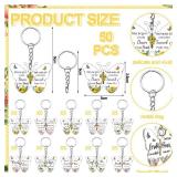 Remuuly 50 Pcs Christmas Christian Party Favor Mini Bible Verse Keychain Gifts Xmas Stocking Stuffers Religious Scripture Keychain (Butterfly)