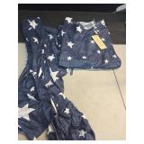 Ekouaer Womens Pajamas PJ Set Long Sleeve Sleepwear Star Pattern Loungewear Long-blue White Star, Medium