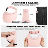 YANIKY Sun Visor for Women Wide Brim Summer UPF50+ UV Protection Seamless Sun Hats Foldable Beach Cap (US, Alpha, One Size, Pink)