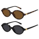 WOWSUN Retro Oval Sunglasses Womens Trendy Sun Glasses Sunnies UV400 Protection