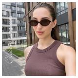 WOWSUN Retro Oval Sunglasses Womens Trendy Sun Glasses Sunnies UV400 Protection