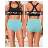 ASIMOON Tummy Control Underwear for Women Cotton High Waisted Plus Size Full Coverage Shaping Panties Briefs Ladies Pack XL