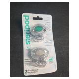 Steripod Clip-on Toothbrush Protector, Green/Silver, 2 Count