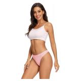 voenxe Women Bikini Underwear,Seamless Breathable Ladies Panties,No Show Comfortable Briefs Undies for Women,Hipster,5-Pack, Medium