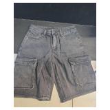 IVIR Womens Bermuda Cargo Knee Length 7 Inch Inseam Long Shorts with Pockets for Summer Outfits Black S (STOCK PHOTO NOT EXACT)