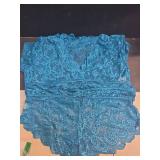 JuicyRose Plus Size 2 Piece Lingerie Set for Women Sexy Deep V Allover Lace Bra and Panty High Waist Nightwear Clubwear (T005,Blue Green,4XL)