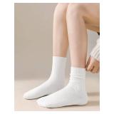 DOKUTOKU Womens Crew Socks Size 7-9 Cotton Cute Long Fall Workout Casual Socks 6 Pack