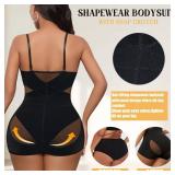 Avidlove Body Suit for Woman V Neck Shapewear Plus Size Body Shaper Tummy Control Shapewear(Black,Medium)