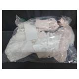 EVAbaby Sexy Floral Boned Corset Top Overbust Body Shaper Steel Hook Bustier for Women White Medium