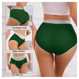 KAZNA Womens Cotton Underwear, High Waisted Briefs Panties Plus & Regular Size, Breathable Soft Hipster 5 Pack XL