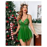 Avidlove Women Lingerie Lace Babydoll V Neck Sleepwear Strap Chemise, XS