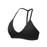 YEOREO Sports Bras for Women Strappy Padded Halter Ericie Open Back Light Impact Deep V Neck Yoga Workout Gym Tops Black M