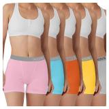LALESTE 3\" Inseam Womens Cotton Boxer Briefs Underwear Boy Shorts Panties for Women 5 Pack, 3XL