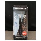Tweezerman Stainless Steel Slant Tweezer - Eyebrow Tweezers for Women and Men (Black)