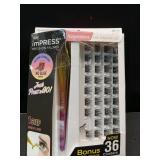 KISS imPRESS Falsies Self Adhesive Eyelashes, Press On Lashes, 12mm-14mm Glam Volume Lashes, Black, No Glue Needed, Invisible Band, 36 Lash Clusters & Non-Stick Applicator - Voluminous