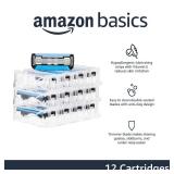 Amazon Basics 5-Blade Razor Refills for Men with Dual Lubrication, Precision Beard Trimmer, Comfortable Shave, 12-Pack (Fits Amazon Basics Razor Handles only)