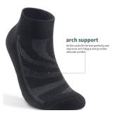 Lapulas Mens Ankle Socks 6 Pack, Black Quarter Socks with Cushion for Running Athletic Sport 13-15