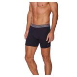 Organic Signatures 3-pack Soft Comfortable Mens 100% Organic Cotton Boxer Briefs (Large, Black)