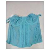 Aenlley Lace Bustier Corset Top Blue Medium