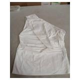 White One Shoulder Evening Top-M