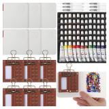 Watersay 6 Set Mini Travel Watercolor Palette Set Pocket Artist Watercolor Travel Kit with Wooden Grid Palette Box Sketchbook Brush Pens Paints Clips Small Painting Art Kit for Painters Artists