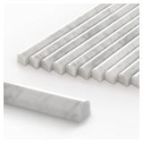 10-Pack Carrara White Marble Pencil Liner Tile Trim, 3/4