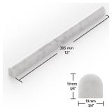 10-Pack Carrara White Marble Pencil Liner Tile Trim, 3/4