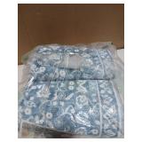 SILOLOOM Vintage Runner Rugs for Hallway 2x10, Blue and White Washable Long Hallway Runner Rug Non Slip, Super Soft Kitchen Runner Rug, Print Faux Wool Floral Thin Carpet Hall Runner