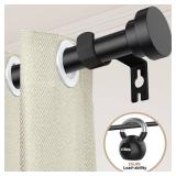 Black Curtain Rods for Windows 28 to 48 Inch(2.3-4ft), 2 Pack 5/8 Inch Diameter Heavy Duty Metal Drapery Rods with Brackets, Modern Decorative Drapery Rods, Window Curtains Rod