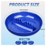 BESUPERT 3Pcs Blue Ashtray Sets, Ash Tray for Cigarettes and Cigar, Round Large Size Plastic Ashtrays, for Indoor Outdoor Home Office Patio Restaurant Bar Hotel Use (Set of 3 Blue)