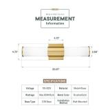 METWET Bathroom Light Fixtures, 2-Light Vanity Lights for Mirror with Milk Glass Shade, Brushed Gold Wall Sconces Up and Down Wall Lamp for Bathroom Bedroom Hallway, VL834-BG-ML