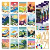 Zhanmai 88 Pcs 8 x 10 Inch Pre Drawn Canvas for Painting Kit Pre Stretched Canvas for Sip and Paint Party Favor Coloring DIY Virtual Party Birthday Gifts Adult