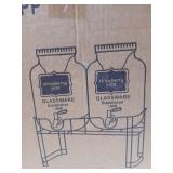 Beverage Dispenser Set with Stand - 1898 Style 1 Gallon Each Glass Containers