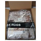 Tortania Washable 6x9 Area Rug for Living Room: Modern Abstract Neutral Large Soft Thin Rugs - Non Slip Indoor Carpet for Bedroom Dining Room Office Nursery Home Floor Decoration - Brown