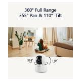 LongPlus 2K Security Camera Indoor, 2.4/5GHz WiFi Camera with Phone App, Remote Pan Tilt Camera with Night Vision, One Touch Call, Motion Detection, Auto Tracking, Compatible with Alexa