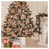 Estune 28 Pcs Christmas Gingerbread House Diamond Painting Keychains Double Sided Art Christmas Ornaments DIY Diamond Key Rings 5D Full Drill Keyring Pendants for Xmas Holiday Party(Colorful)