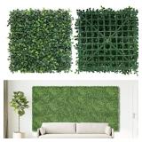 NETAP Artificial Grass Wall Panels Backdrop,10"x 10"(12Pcs) Faux Boxwood Panels for Outdoor Indoor Green Wall Decor,Party Wedding Garden Fence Decorations
