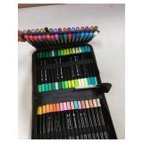 Tongfushop 72 Colors Acrylic Paint Markers, Dual Fine & Brush Tip Paint Pens, No Bleed for DIY Crafts, Rock Painting, Canvas, Wood, Glass, Ceramic, Art Supplies Kit with Case for Artists, Adults, Kids