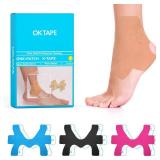 OK TAPE Precut Kinesiology Ankle Tape, 10 Pcs, Pain Relief, Prevent Ankle Sprain, Provide Support for Ankle Ligament, Elastic Athletic Tape, Breathable K Tape for Daily use - Beige