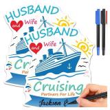 Xuhal 2 Pcs Birthday Cruise Door Magnets with 3 Pcs Paint Pens Door Magnet Conch Magnetic Birthday Cruise Door Decorations Fridge Decor for Carnival Cabin Refrigerator(Couple)