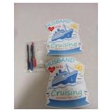 Xuhal 2 Pcs Birthday Cruise Door Magnets with 3 Pcs Paint Pens Door Magnet Conch Magnetic Birthday Cruise Door Decorations Fridge Decor for Carnival Cabin Refrigerator(Couple)