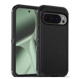 Jiunai for Google Pixel 10 Pro XL Case Rugged Tough Heavy Duty Shockproof Dustproof Screenless Dual Layer Outdoor Hybrid Phone Cover Case for Google Pixel 10 Pro XL 6.8 2025 Women Men Teen - Black