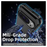 Jiunai for Google Pixel 10 Pro XL Case Rugged Tough Heavy Duty Shockproof Dustproof Screenless Dual Layer Outdoor Hybrid Phone Cover Case for Google Pixel 10 Pro XL 6.8 2025 Women Men Teen - Black