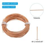 PATIKIL Bare Copper Ground Wire, 18 Gauge 50 Feet Solid Braided Copper Cables Electronic Wire Grounding Conductor Stranded Metallic Wire for Lamp Electrical Equipment