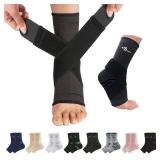ABIRAM Ankle Brace for Women & Men, Ankle Compression Sleeve, Foot Sleeve with Wrap, Ankle Support, Foot Support for Sprained Foot & Arch, Plantar Fasciitis Relief Socks, Achilles Tendonitis