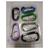 CampTek 6PCS Carabiner Caribeaner Clip,3" Large Aluminum D Ring Shape Carabeaner Keychain Hook